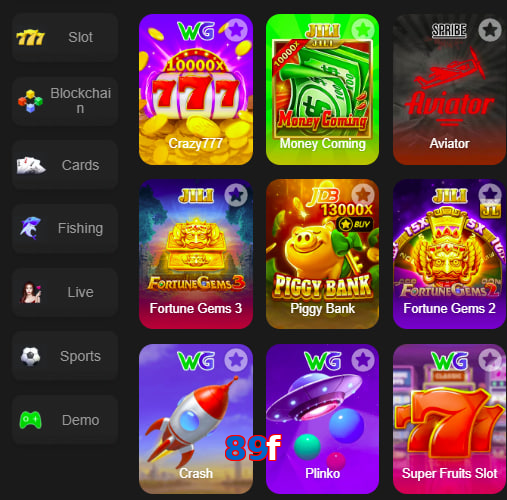 Main screen of 89F game page for PK players