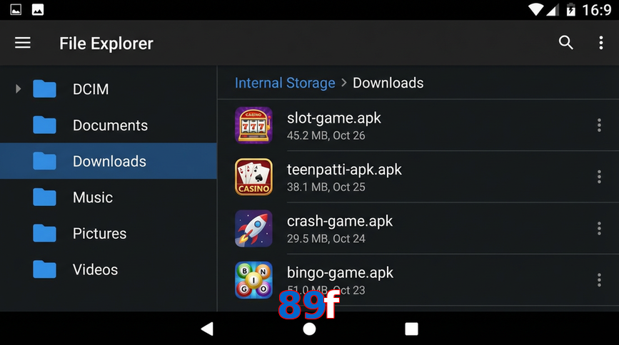 Main screen of 89F gameapk page for PK players
